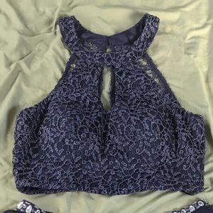Two piece Homecoming style top and skirt